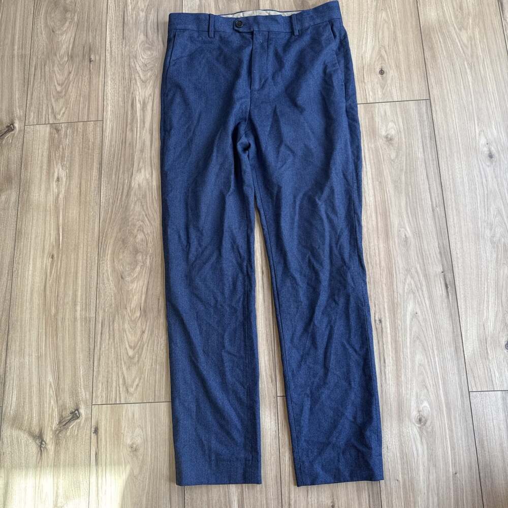 Banana Republic Tailored Slim Fit Men's Dress Pants 100% Wool Sz 31x30 Blue Twil